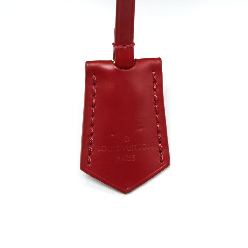 LOUIS VUITTON TOP HANDLE TOTE BAG WITH STRAP DAMIER EBENE/RED GHW