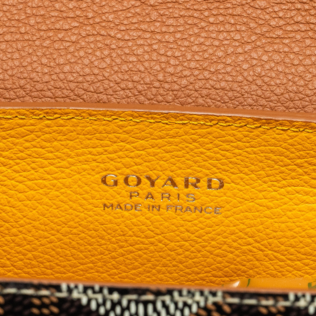 GOYARD MINI SAIGON BAG GOYARDINE CANVAS/CALFSKIN TAN/BLACK SHW