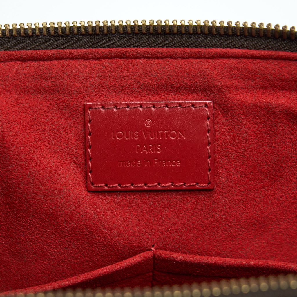 LOUIS VUITTON TOP HANDLE TOTE BAG WITH STRAP DAMIER EBENE/RED GHW