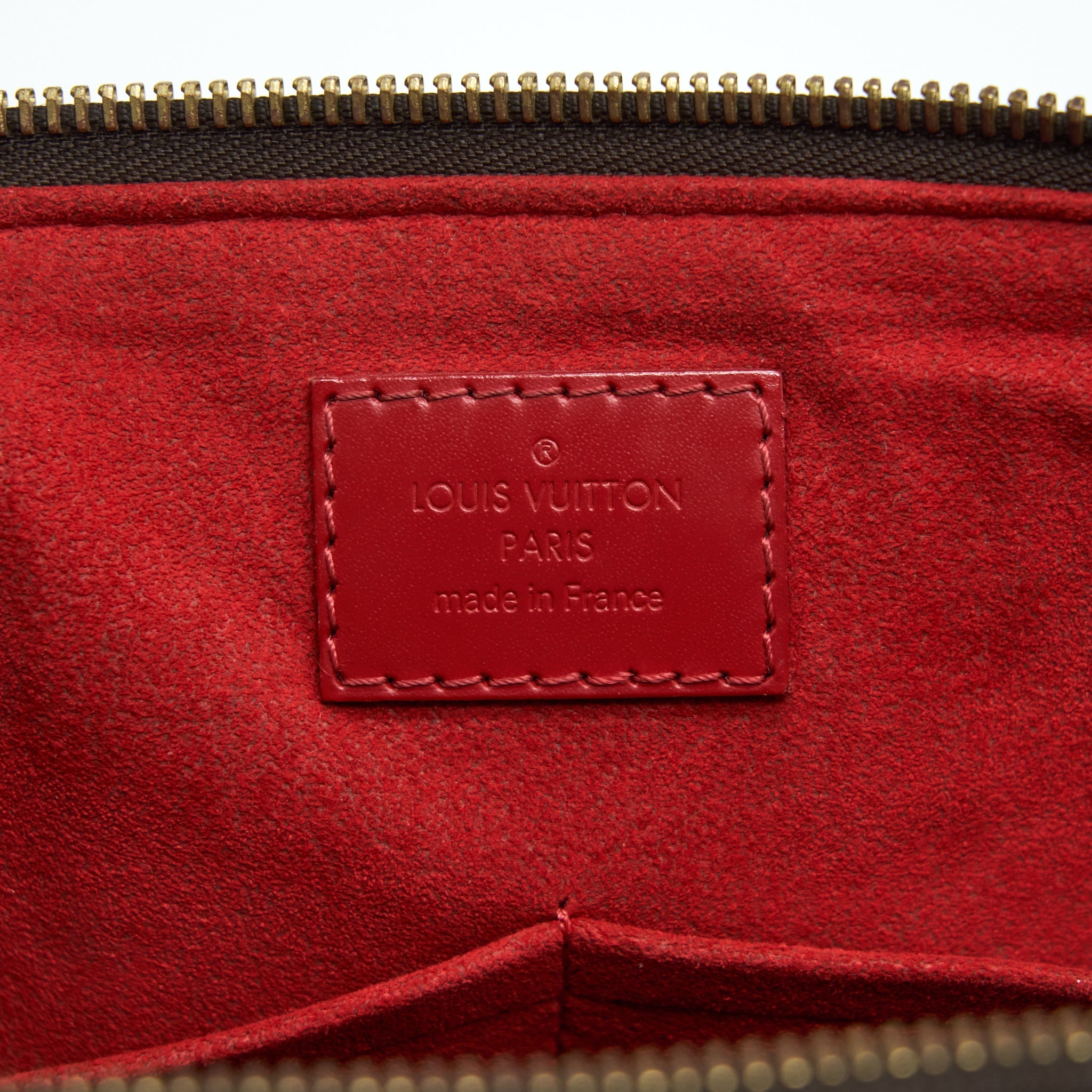 LOUIS VUITTON TOP HANDLE TOTE BAG WITH STRAP DAMIER EBENE/RED GHW