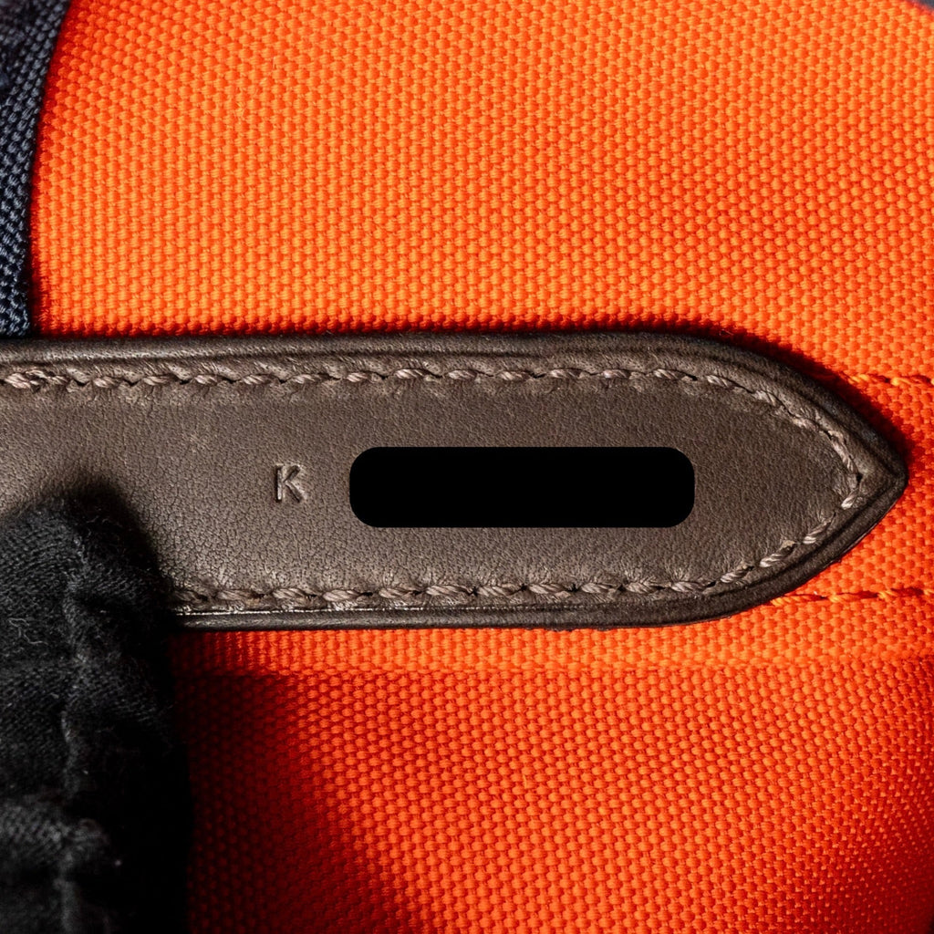 HERMES THE GROOMING BAG CANVAS BLEU NAVY/FEU SHW
