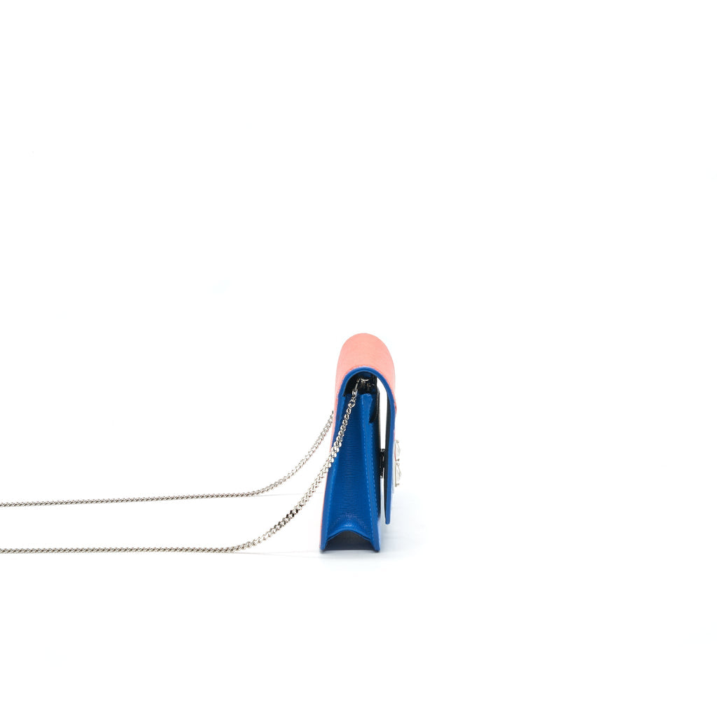 FENDI MONSTER WALLET ON CHAIN ORANGE/ BLUE