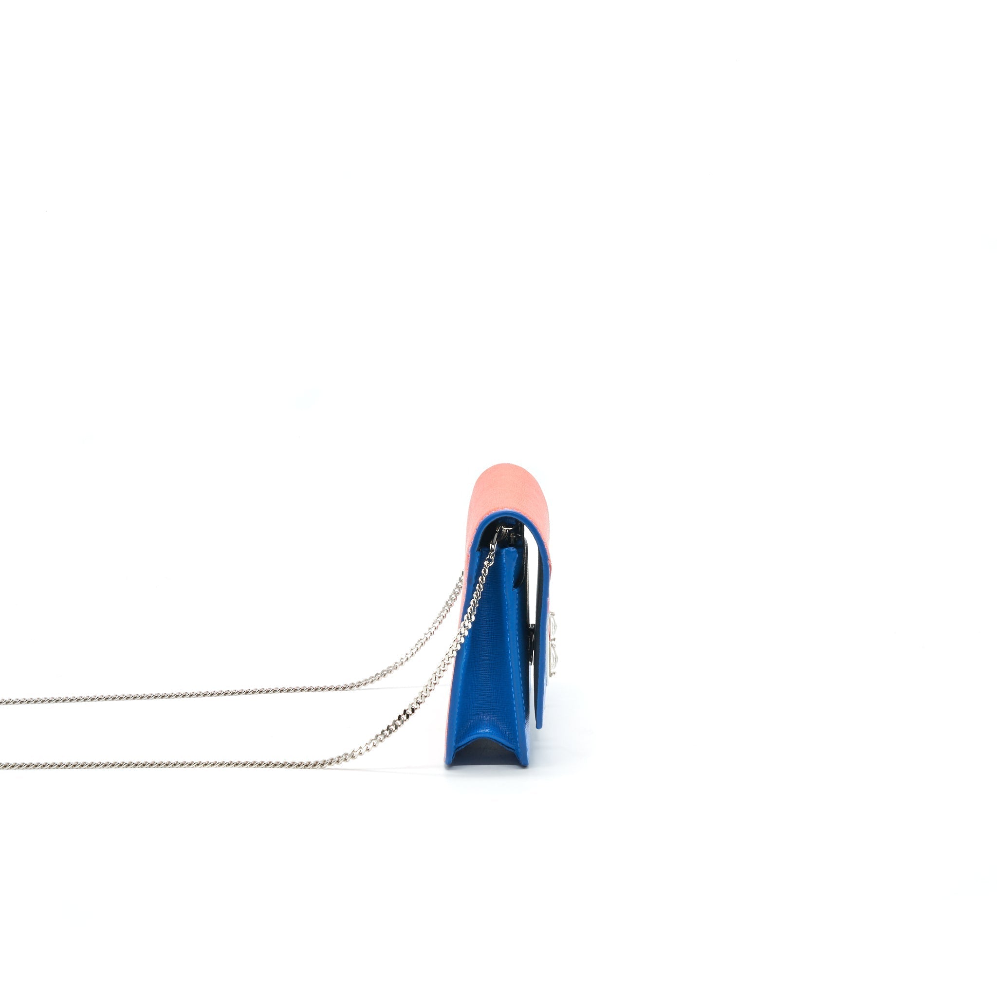 FENDI MONSTER WALLET ON CHAIN ORANGE/ BLUE