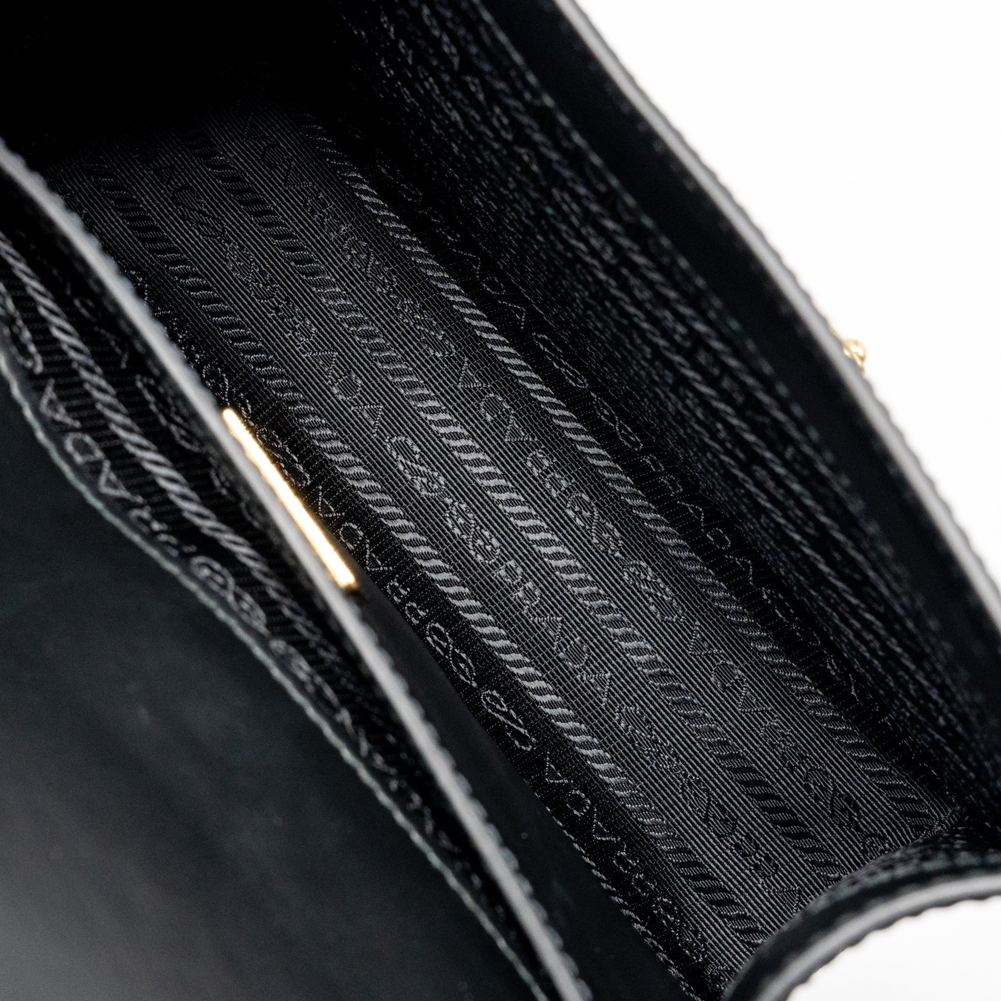 PRADA SAFFIANO LEATHER FLAP SHOULDER BAG CALFSKIN BLACK GHW