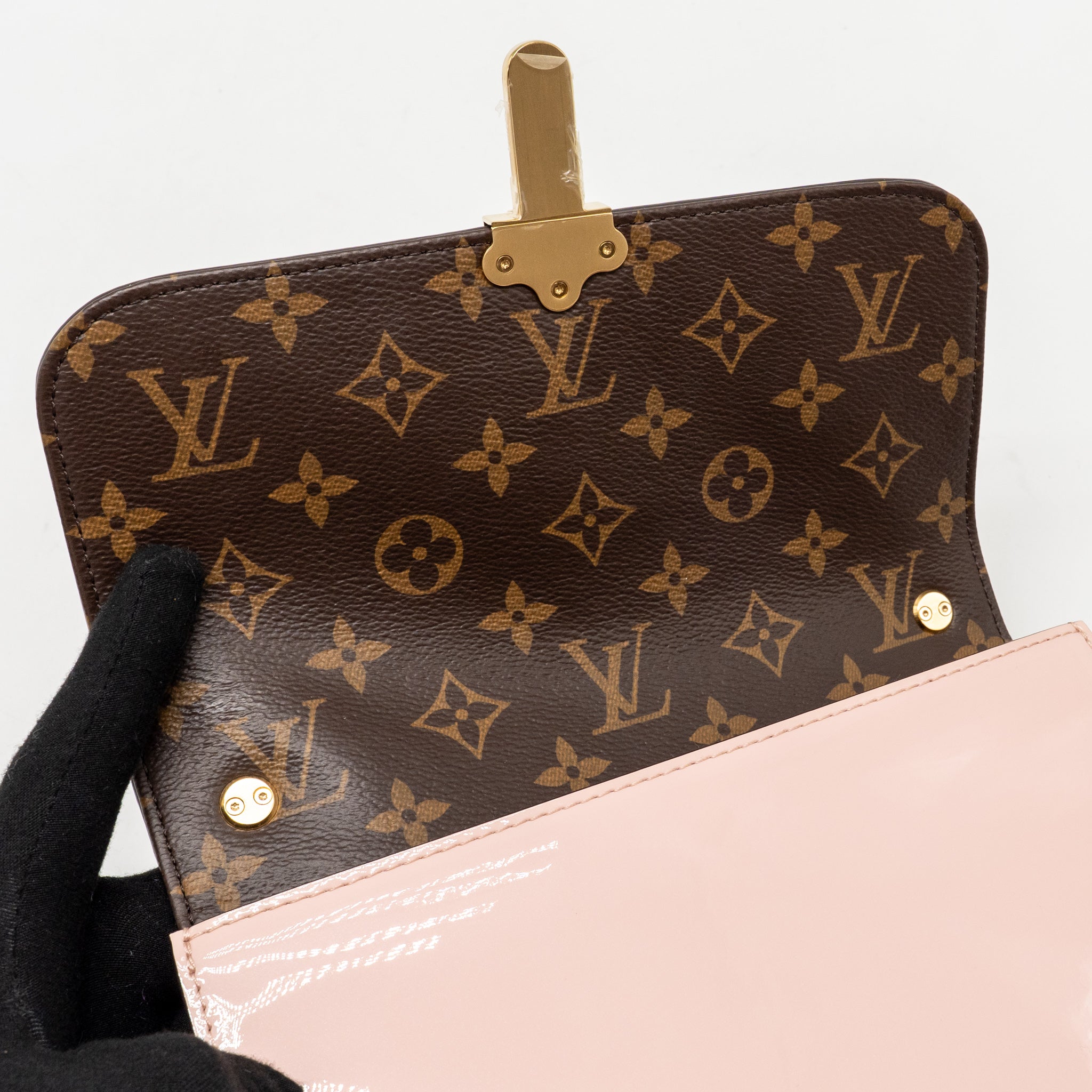 LOUIS VUITTON CHERRYWOOD BB SHOULDER BAG PATENT / MONOGRAM CANVAS LIGHT PINK GHW