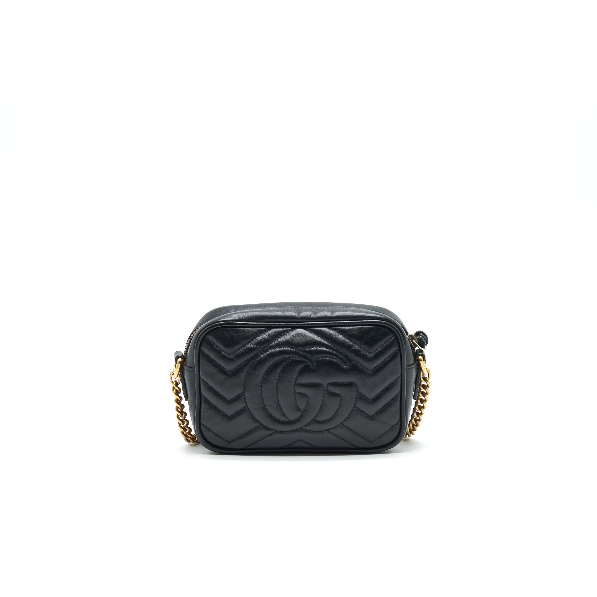 GUCCI GG MARMONT MINI CAMERA BAG BLACK GHW