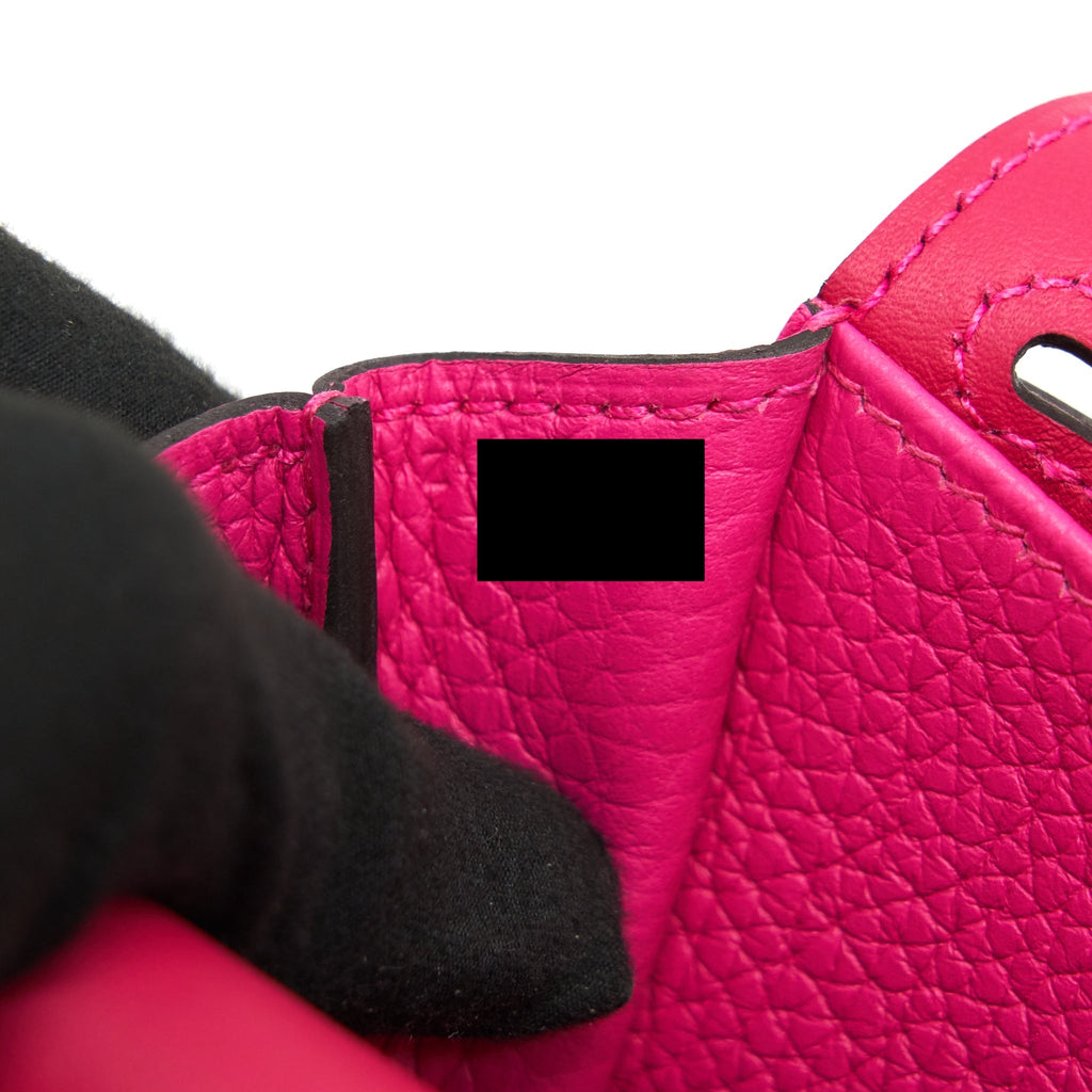 HERMES HALZAN 25 BAG ROSE SHOCKING/ FRAMBOISE
