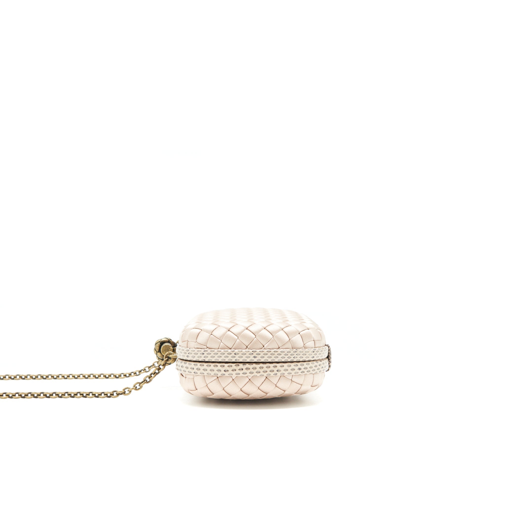 BOTTEGA VENETA STRETCH KNOT CLUTCH BEIGE/ LIGHT BROWN