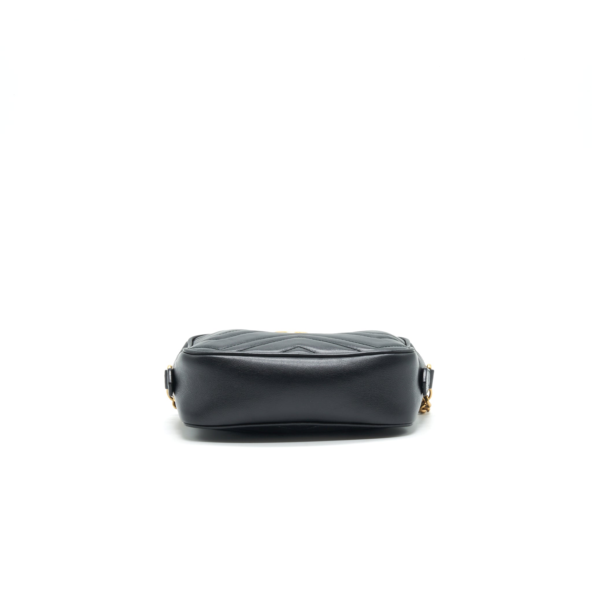 GUCCI GG MARMONT MINI CAMERA BAG BLACK GHW