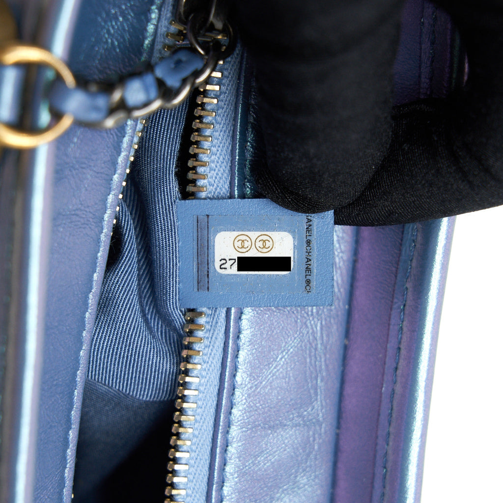 CHANEL SMALL GABRIELLE HOBO BAG IRIDESCENT BLUE