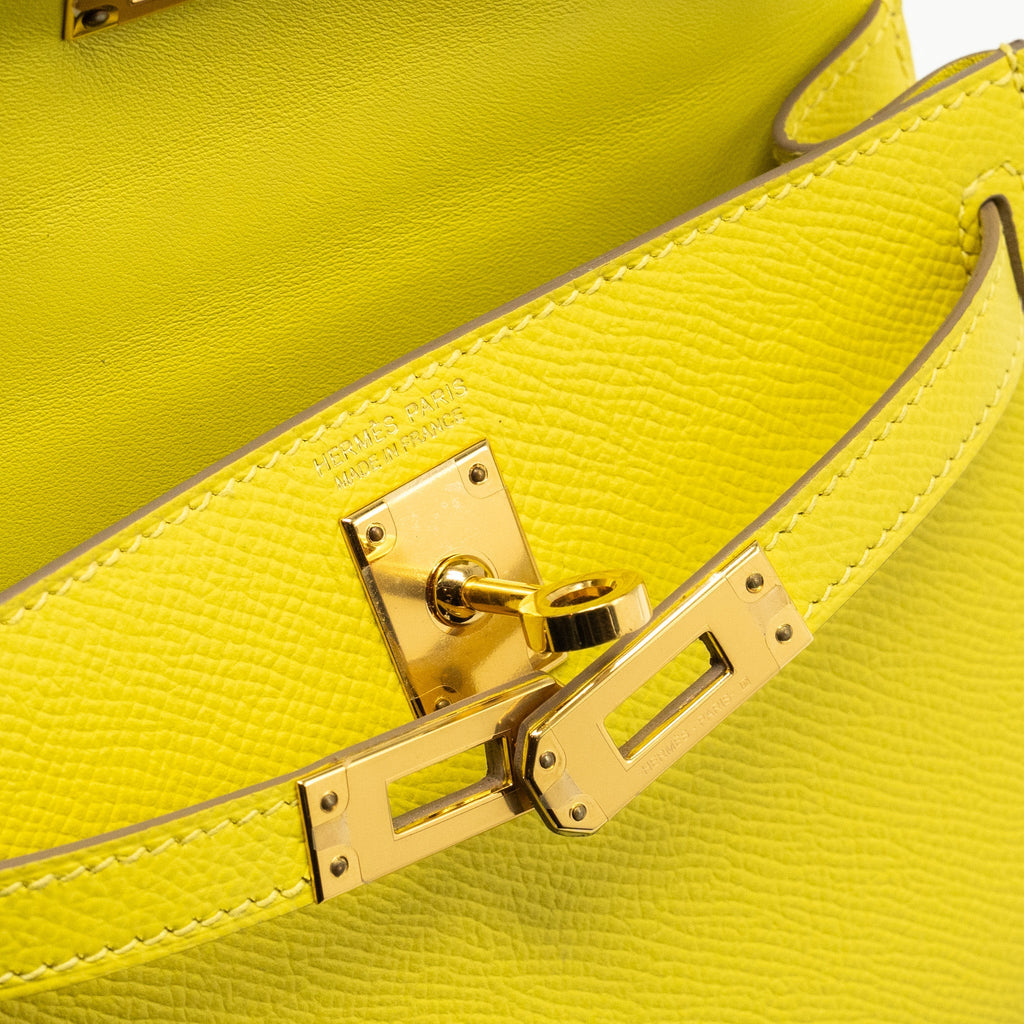 HERMES MINI KELLY II EPSOM 9R LIME GHW