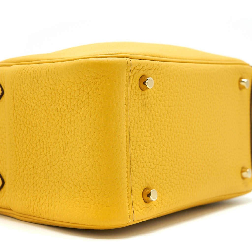 HERMES MINI LINDY 9D JAUNE AMBRE GHW