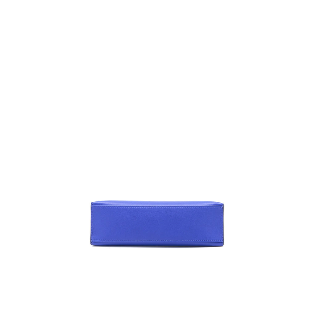 HERMES KELLY POCHETTE SWIFT BLUE ELECTRIC GHW