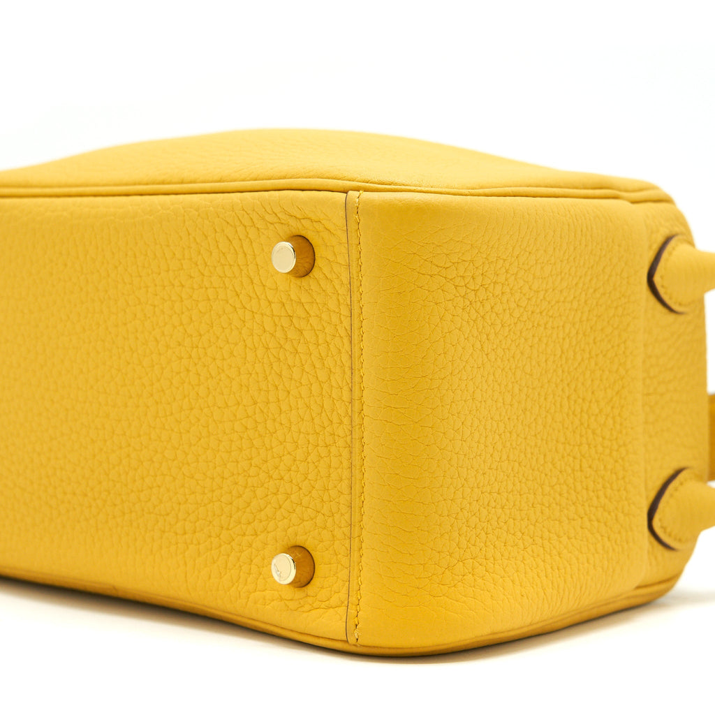 HERMES MINI LINDY 9D JAUNE AMBRE GHW