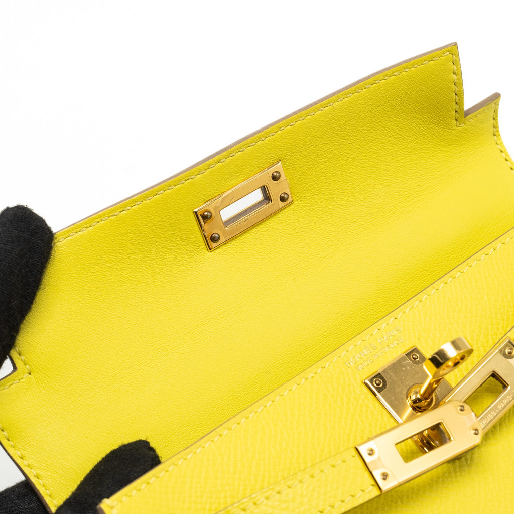HERMES MINI KELLY II EPSOM 9R LIME GHW