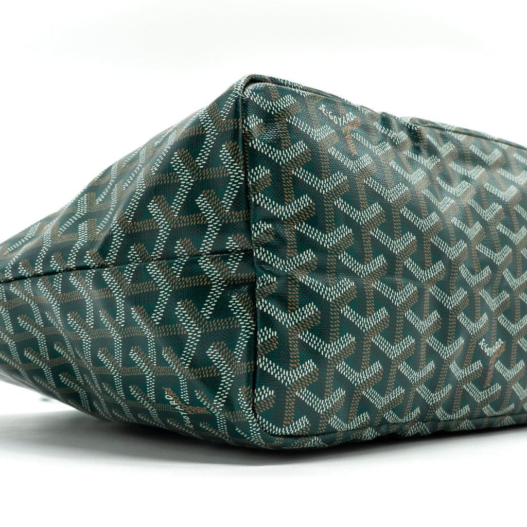 GOYARD SAINT LOUIS PM TOTE BAG GOYARDINE CANVAS GREEN / MULTICOLOURED SHW