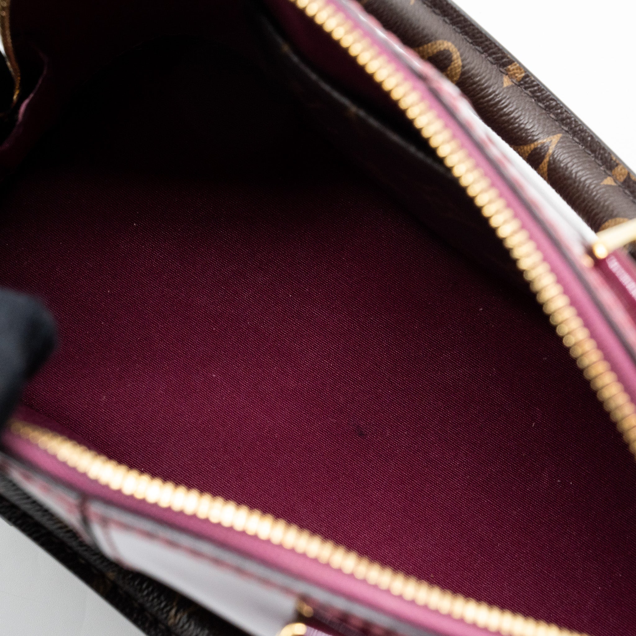 LOUIS VUITTON ALMA BB VERNI MIROIR PATENT DARK PINK GHW