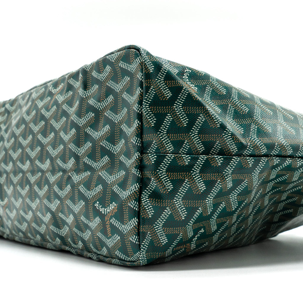 GOYARD SAINT LOUIS PM TOTE BAG GOYARDINE CANVAS GREEN / MULTICOLOURED SHW