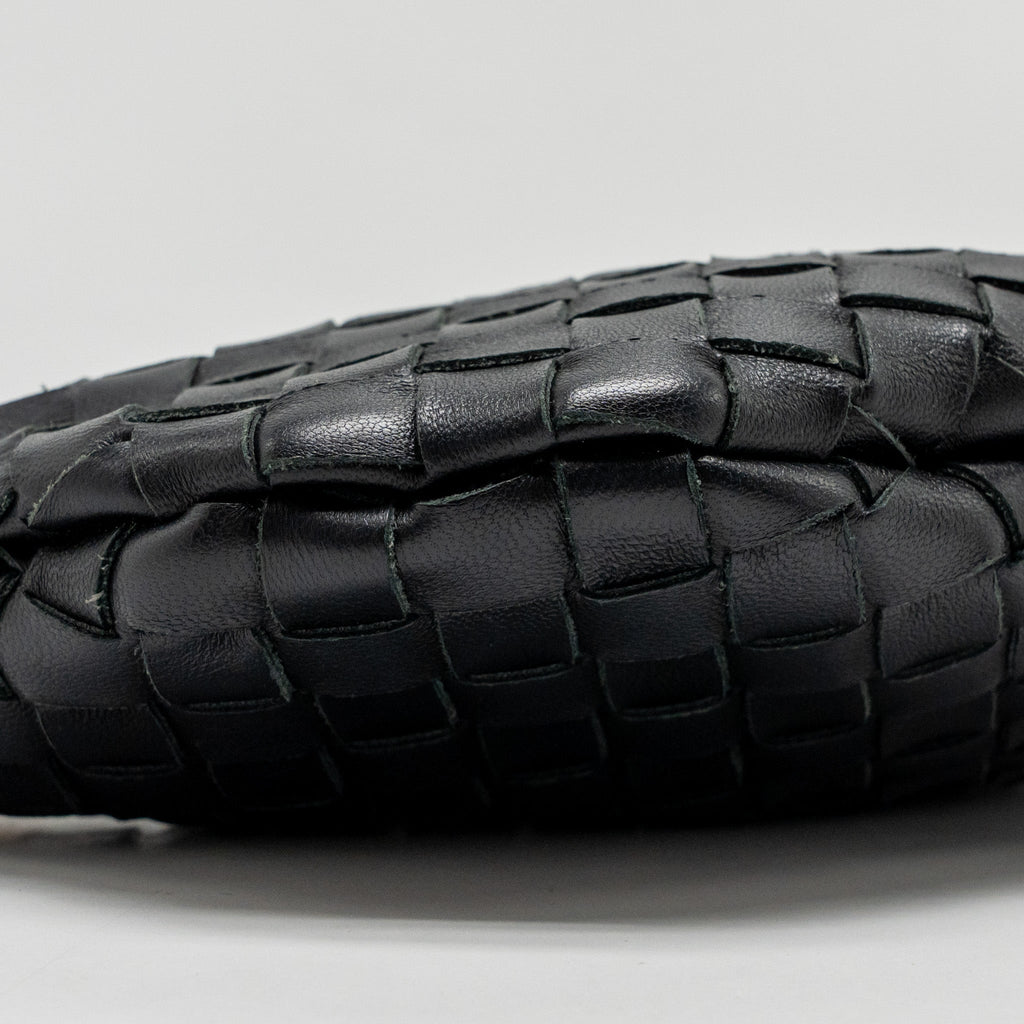 BOTTEGA VENETA MINI TURN POUCH LAMBSKIN BLACK GHW