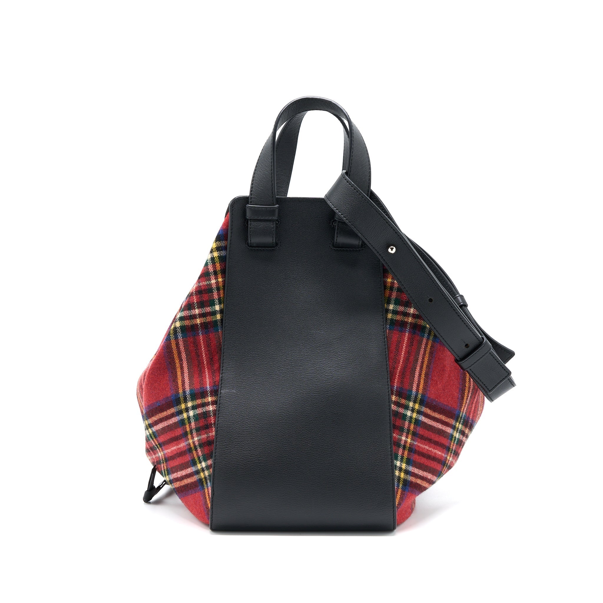 LOEWE HAMMOCK TARTAN BAG BLACK/RED TARTAN CALF/TEXTILE SHW