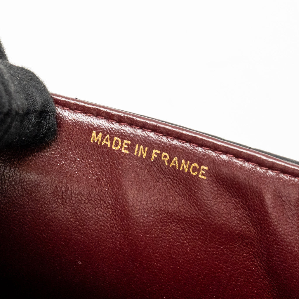 CHANEL VINTAGE LARGE SQUARE FLAP BAG LAMBSKIN BLACK GHW