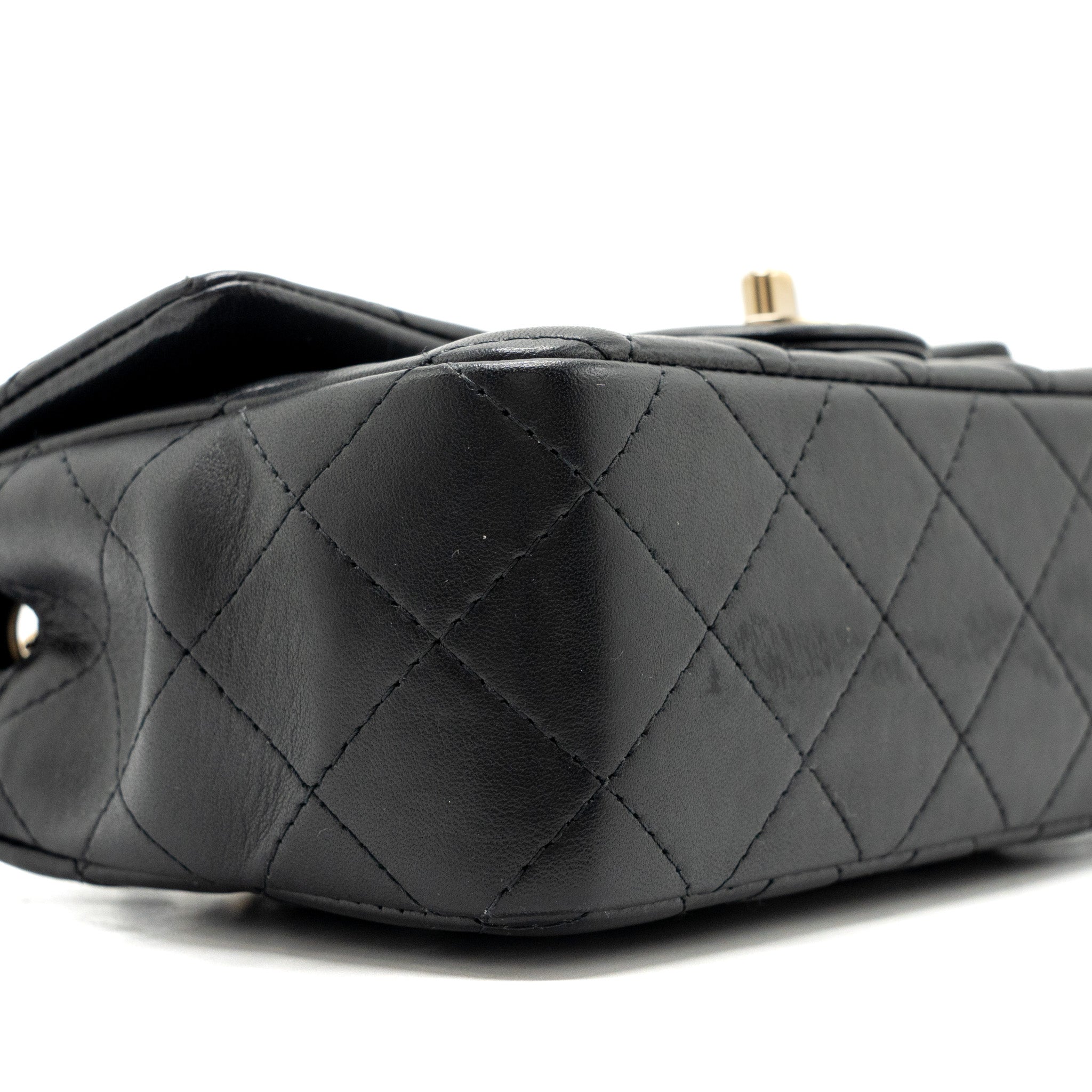 CHANEL CLASSIC MINI RECTANGULAR FLAP BAG LAMBSKIN BLACK LGHW (MICROCHIP)