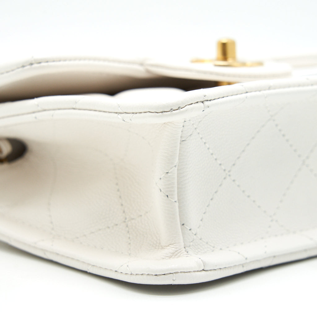 CHANEL 2021 SQUARE FLAP CROSS BODY WHITE GHW SERIAL 31