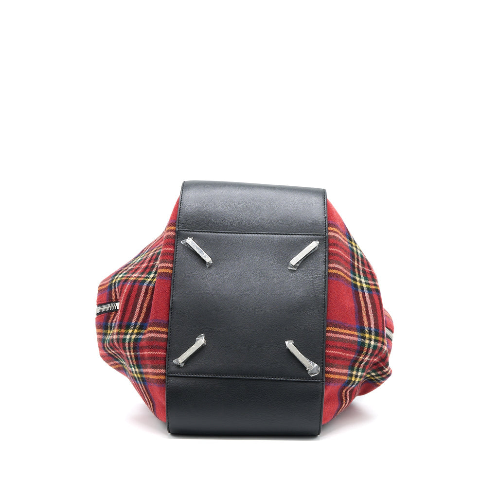 LOEWE HAMMOCK TARTAN BAG BLACK/RED TARTAN CALF/TEXTILE SHW