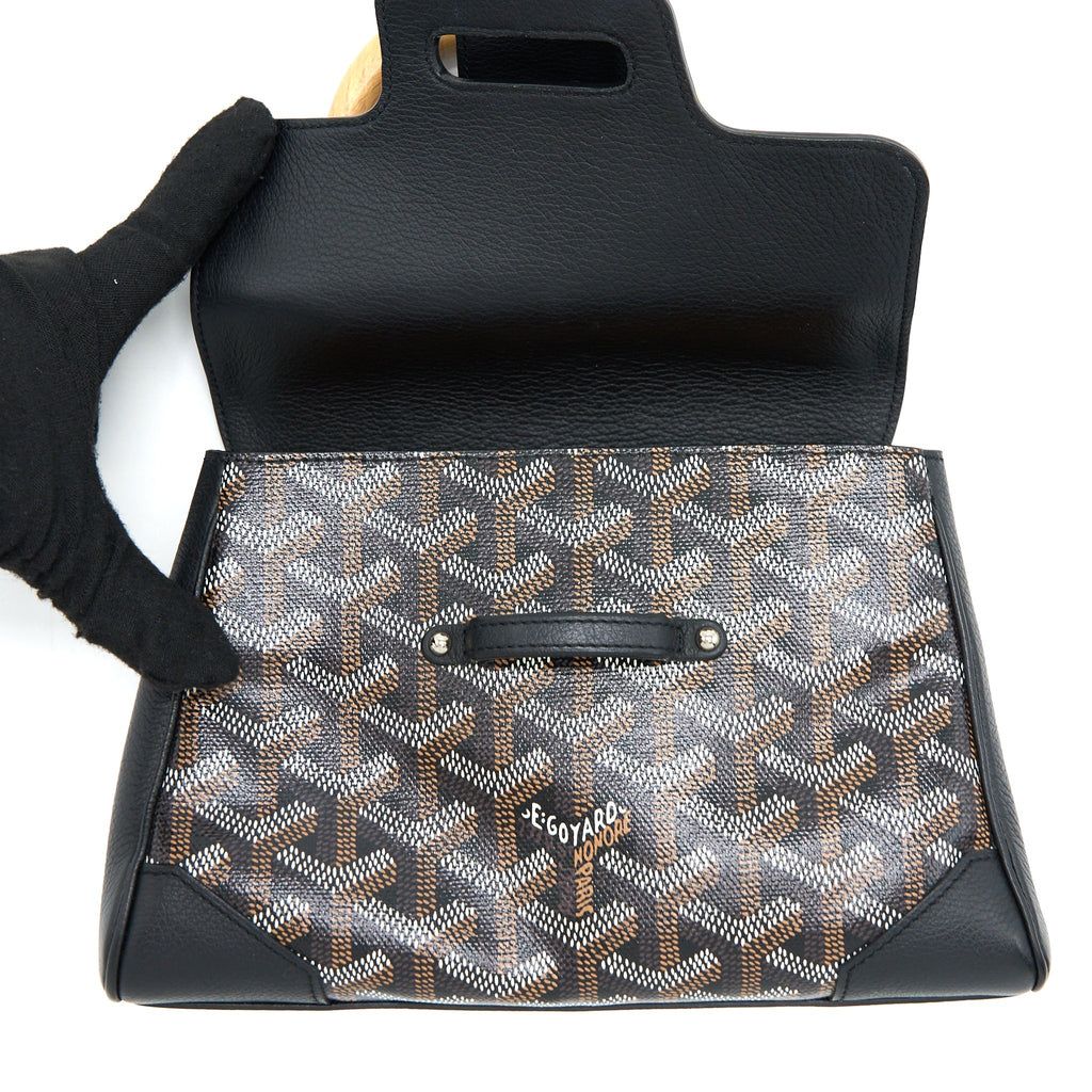 GOYARD MINI SAIGON SOUPLE BAG CANVAS/CALFSKIN BLACK SHW