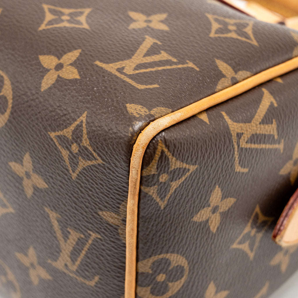 LOUIS VUITTON SPEEDY 20 BANDOULIERE  MONOGRAM CANVAS BLACK STRAP GHW