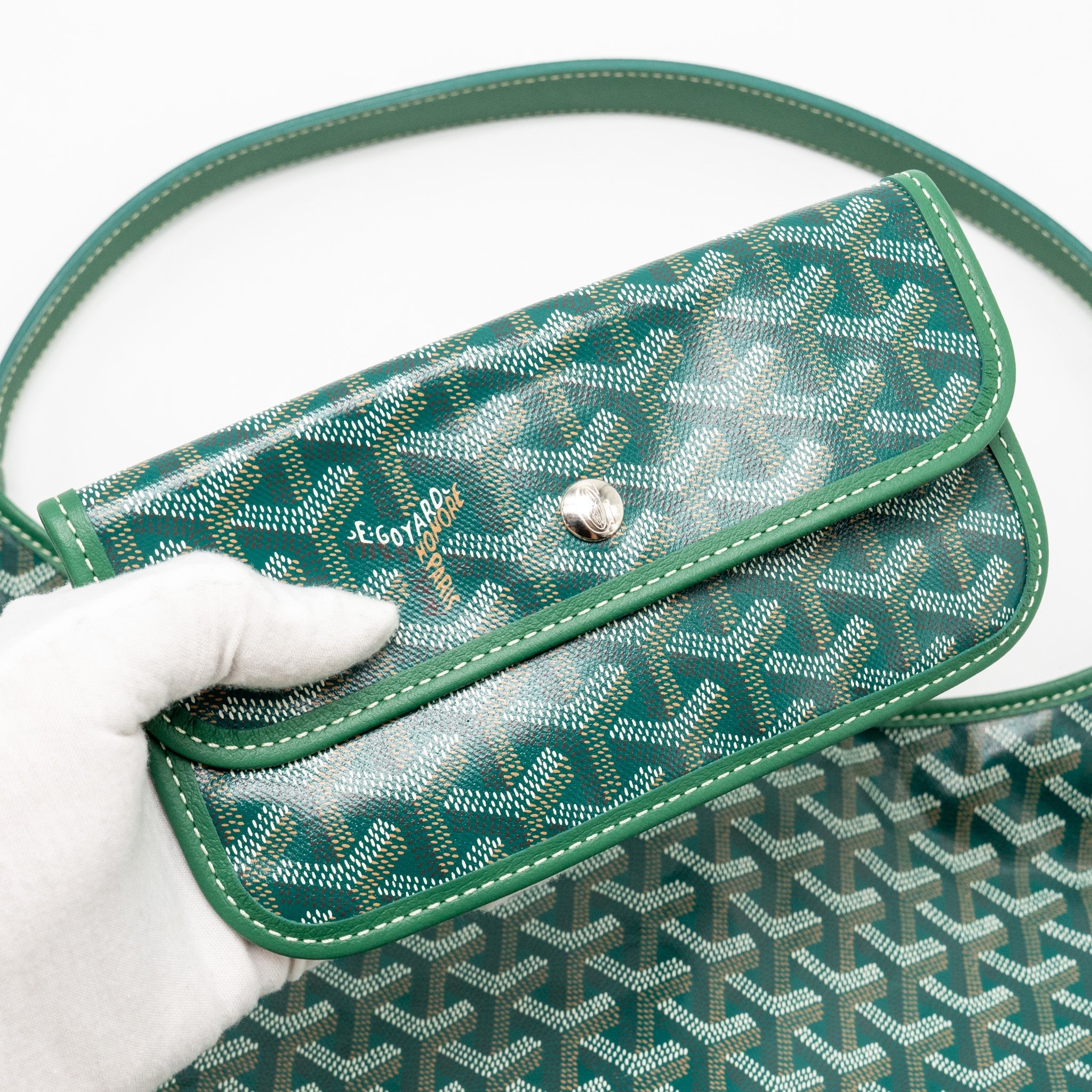 GOYARD BOHEME HOBO BAG GOYARDINE CANVAS GREEN SHW