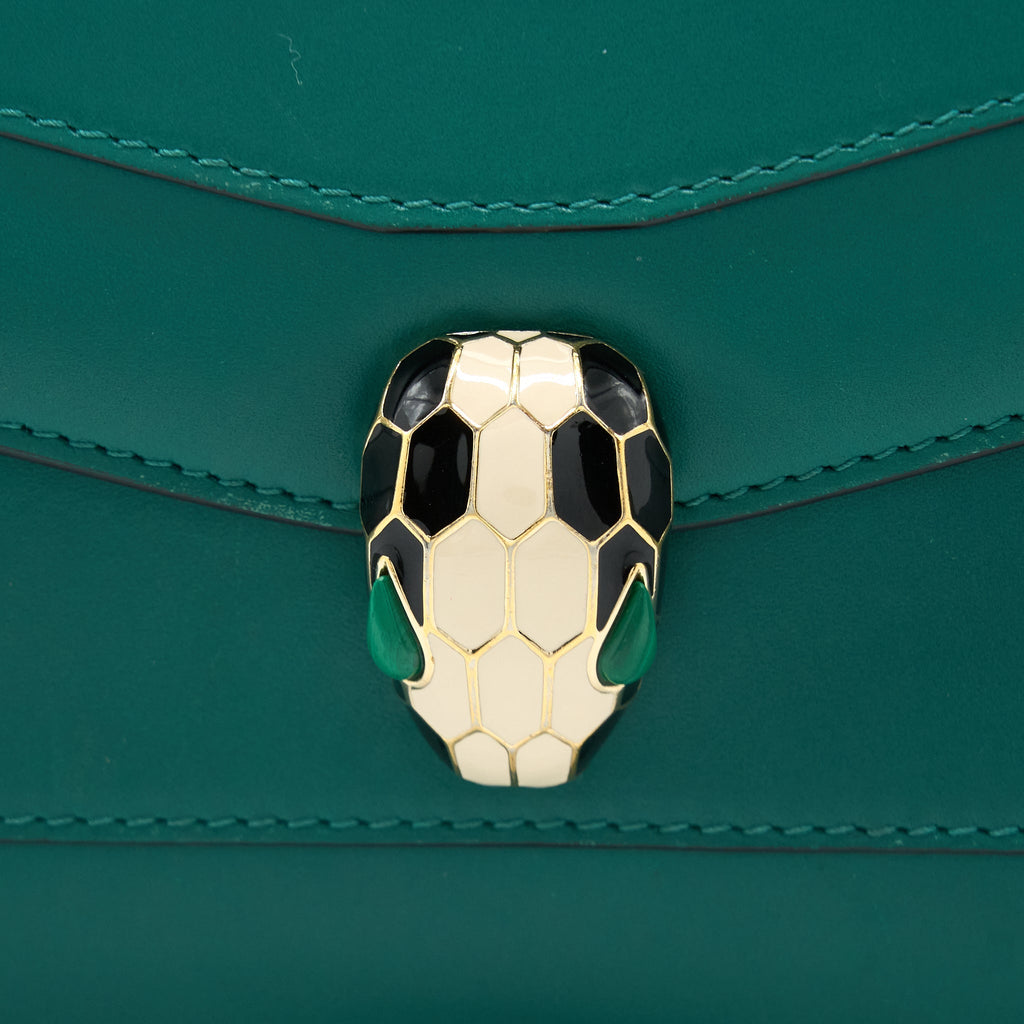 BVLGARI SERPENTI FOREVER CROSSBODY BAG CALFSKIN GREEN LGHW