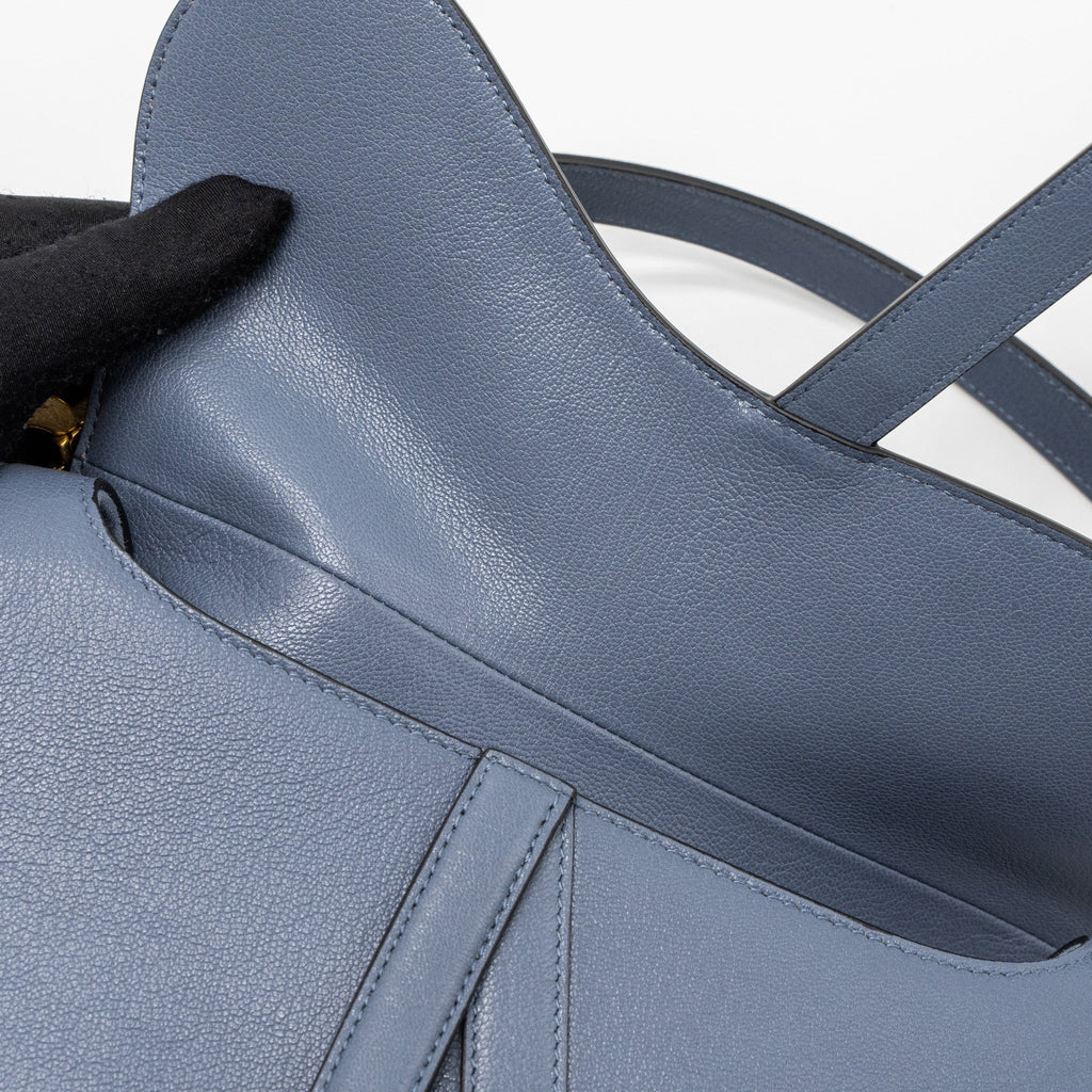 DIOR MEDIUM SADDLE BAG GOAT SKIN LIGHT BLUE GHW