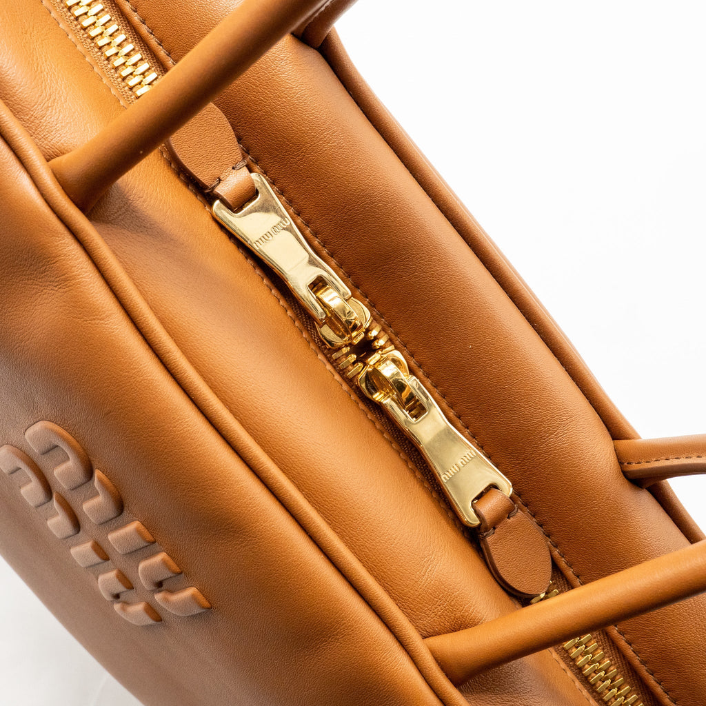 MIU MIU LARGE BEAU BAG CALFSKIN COGNAC GHW