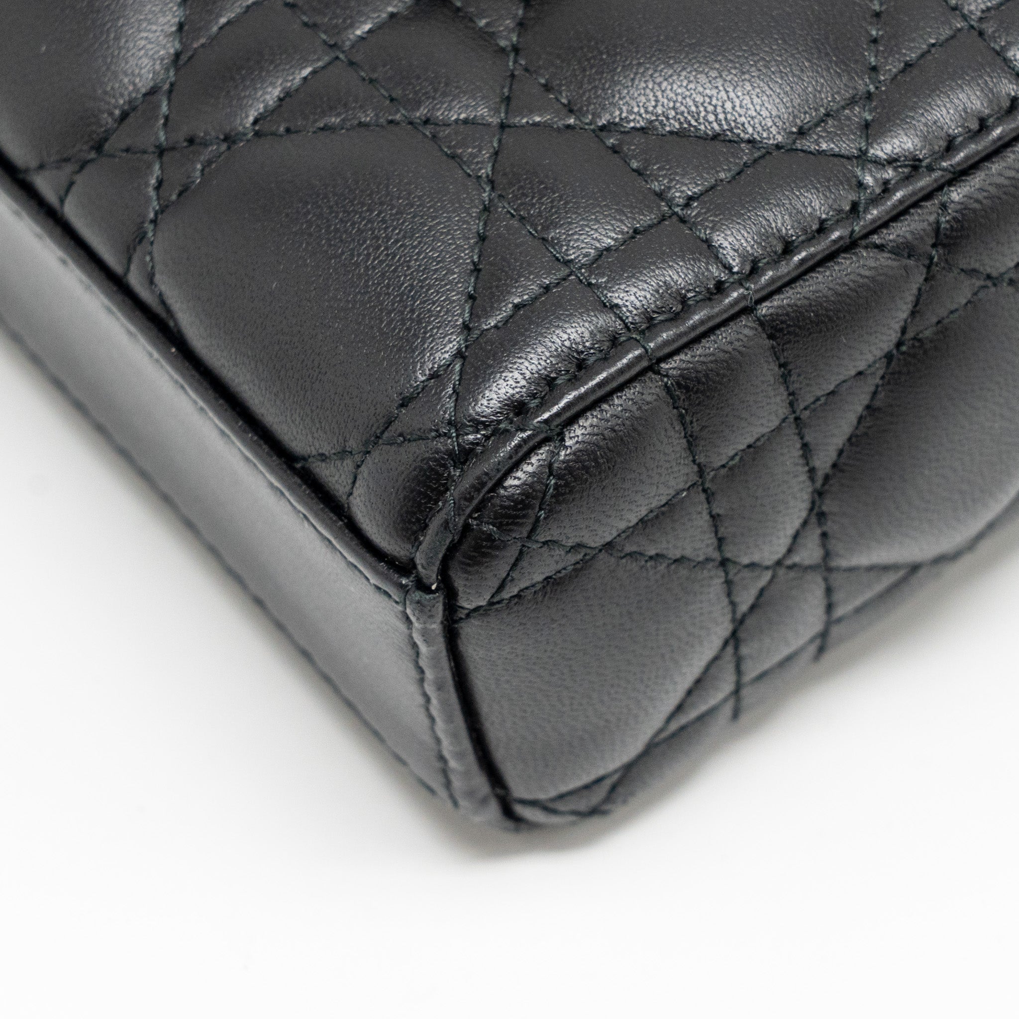 DIOR SMALL LADY D-JOY BAG CANNAGE LAMBSKIN BLACK LGHW