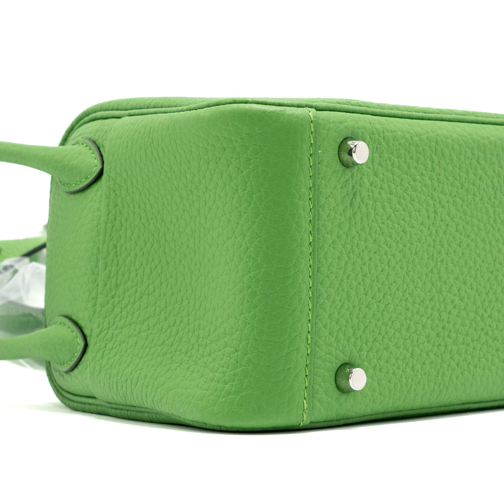 HERMES MINI LINDY CLEMENCE VERT YUCCA SHW
