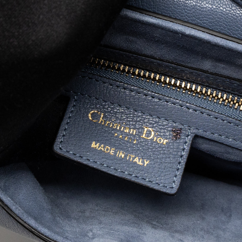 DIOR MEDIUM SADDLE BAG GOAT SKIN LIGHT BLUE GHW