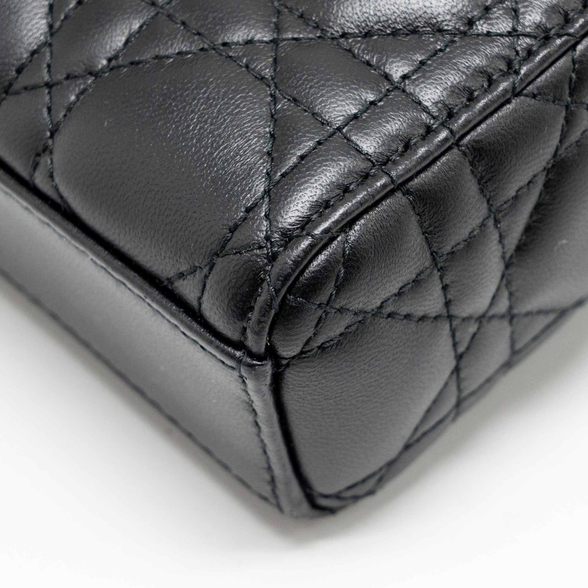 DIOR SMALL LADY D-JOY BAG CANNAGE LAMBSKIN BLACK LGHW