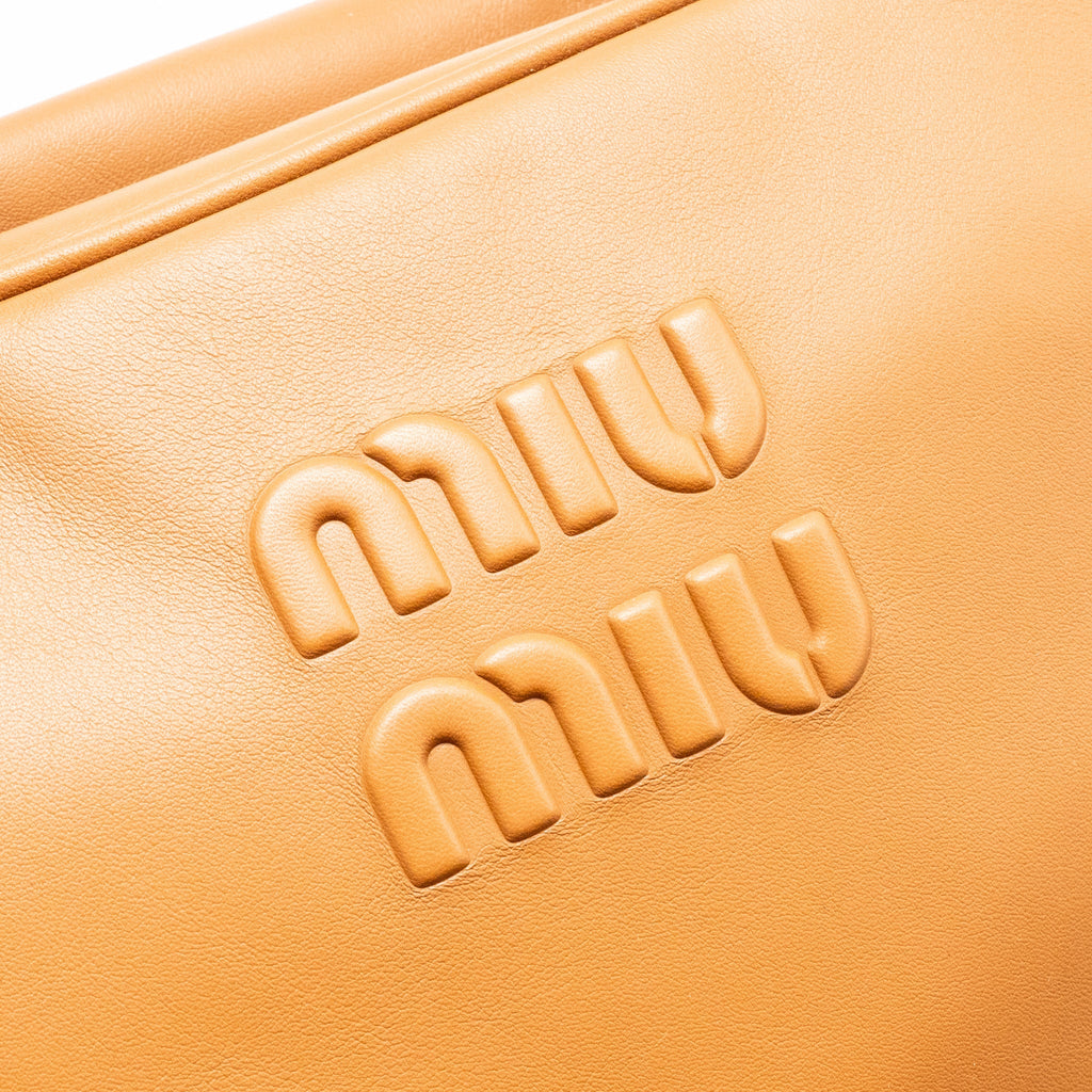 MIU MIU LARGE BEAU BAG CALFSKIN COGNAC GHW