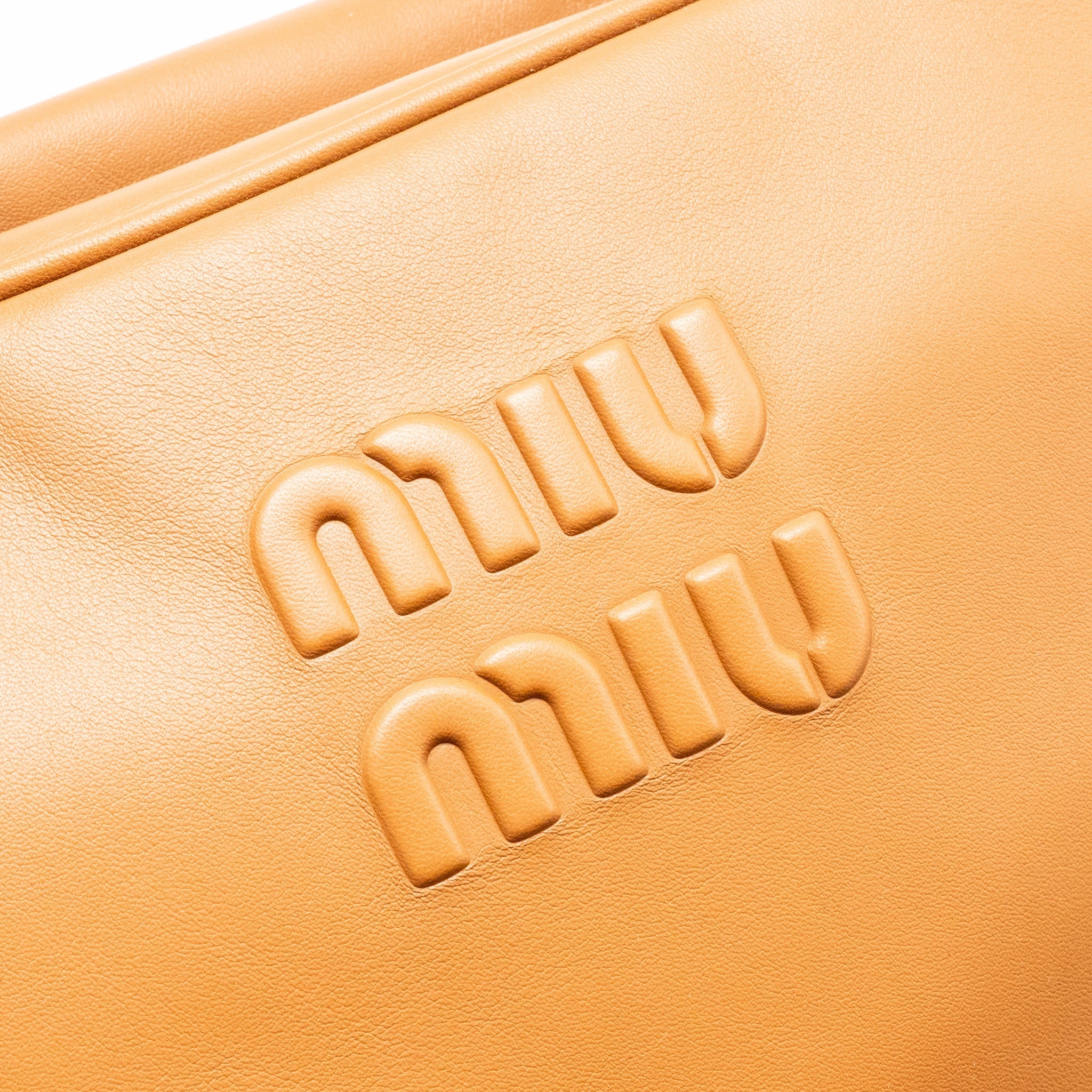 MIU MIU LARGE BEAU BAG CALFSKIN COGNAC GHW