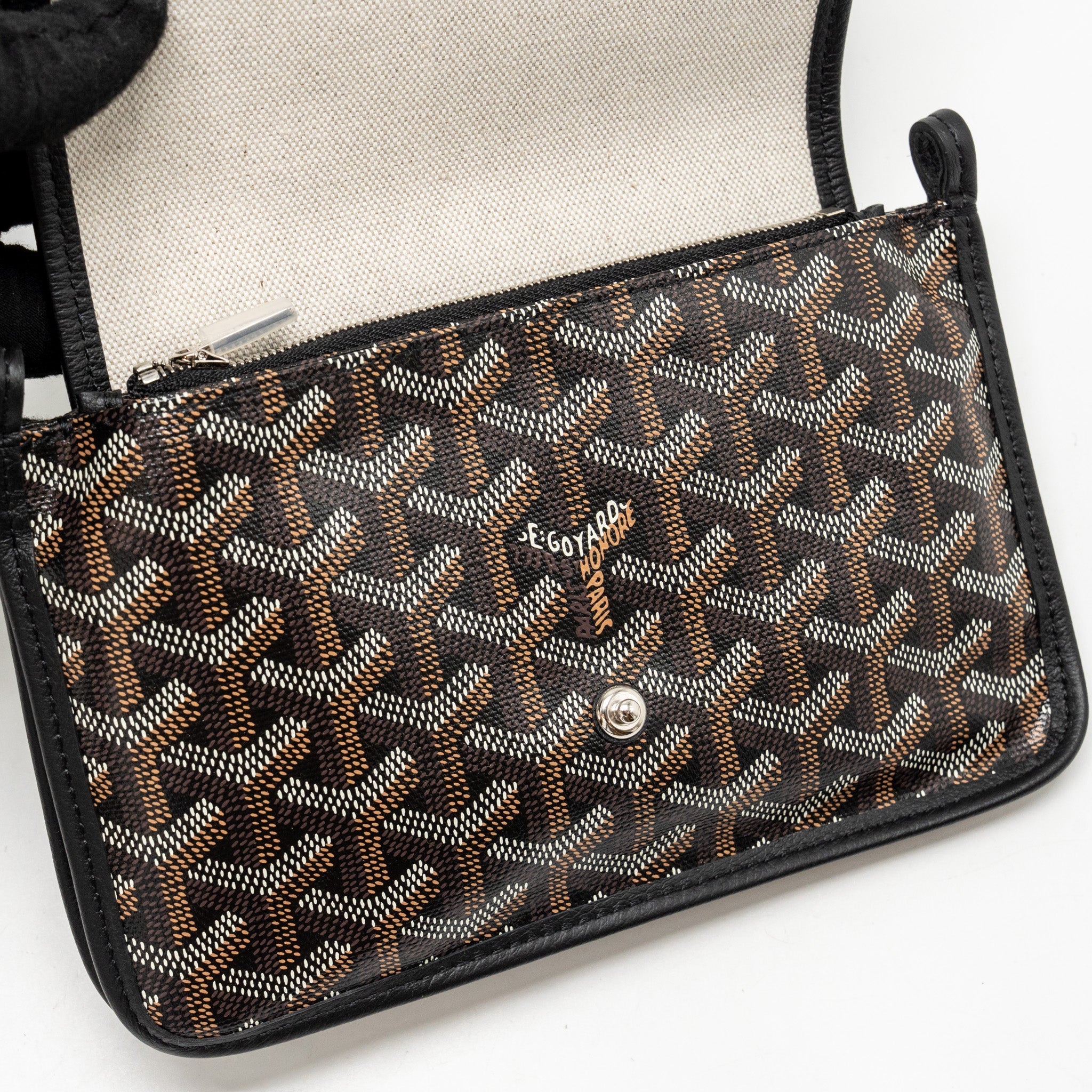GOYARD PLUMET POCKET POCHETTE GOYARDINE CANVAS BLACK SHW