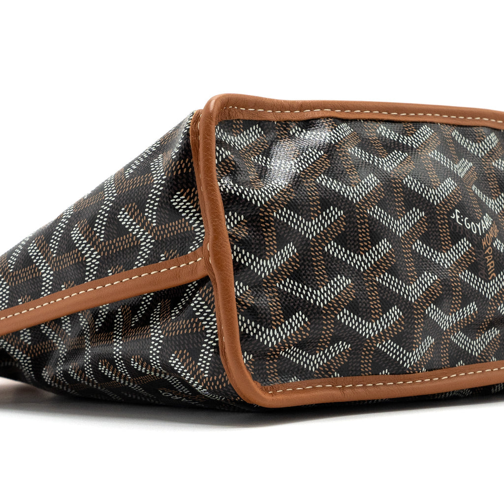 GOYARD ANJOU MINI REVERSIBLE TOTE BAG GOYARDINE CANVAS / LEATHER BROWN / MULTICOLOR