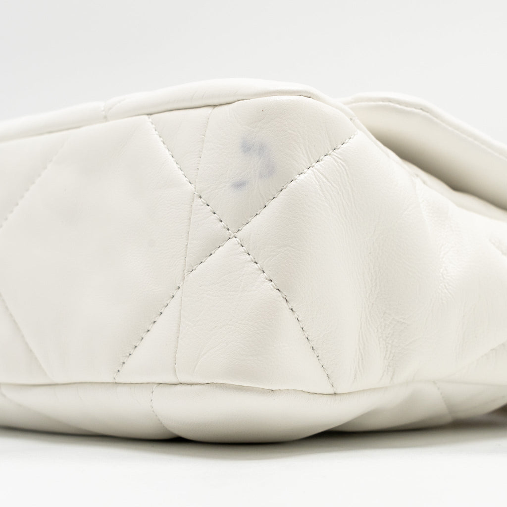 CHANEL SMALL 19 BAG LAMBSKIN WHITE MULTICOLOUR HARDWARE
