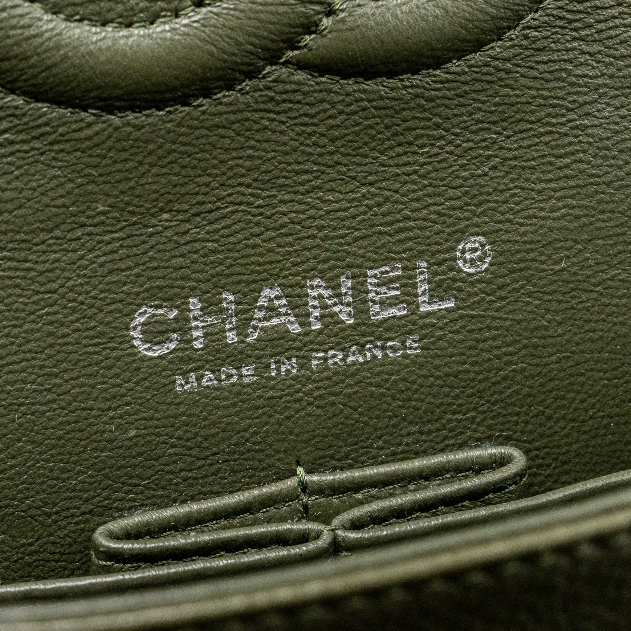CHANEL MEDIUM CLASSIC DOUBLE FLAP BAG CAVIAR OLIVE GREEN SHW