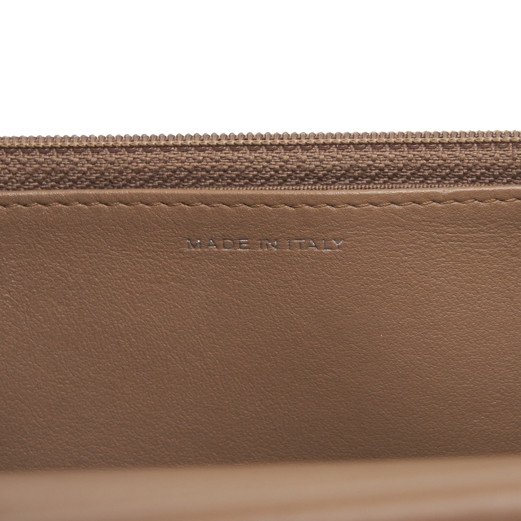 CHANEL CHEVRON BOY WALLET ON CHAIN CAVIAR DARK BEIGE RUTHENIUM HARDWARE