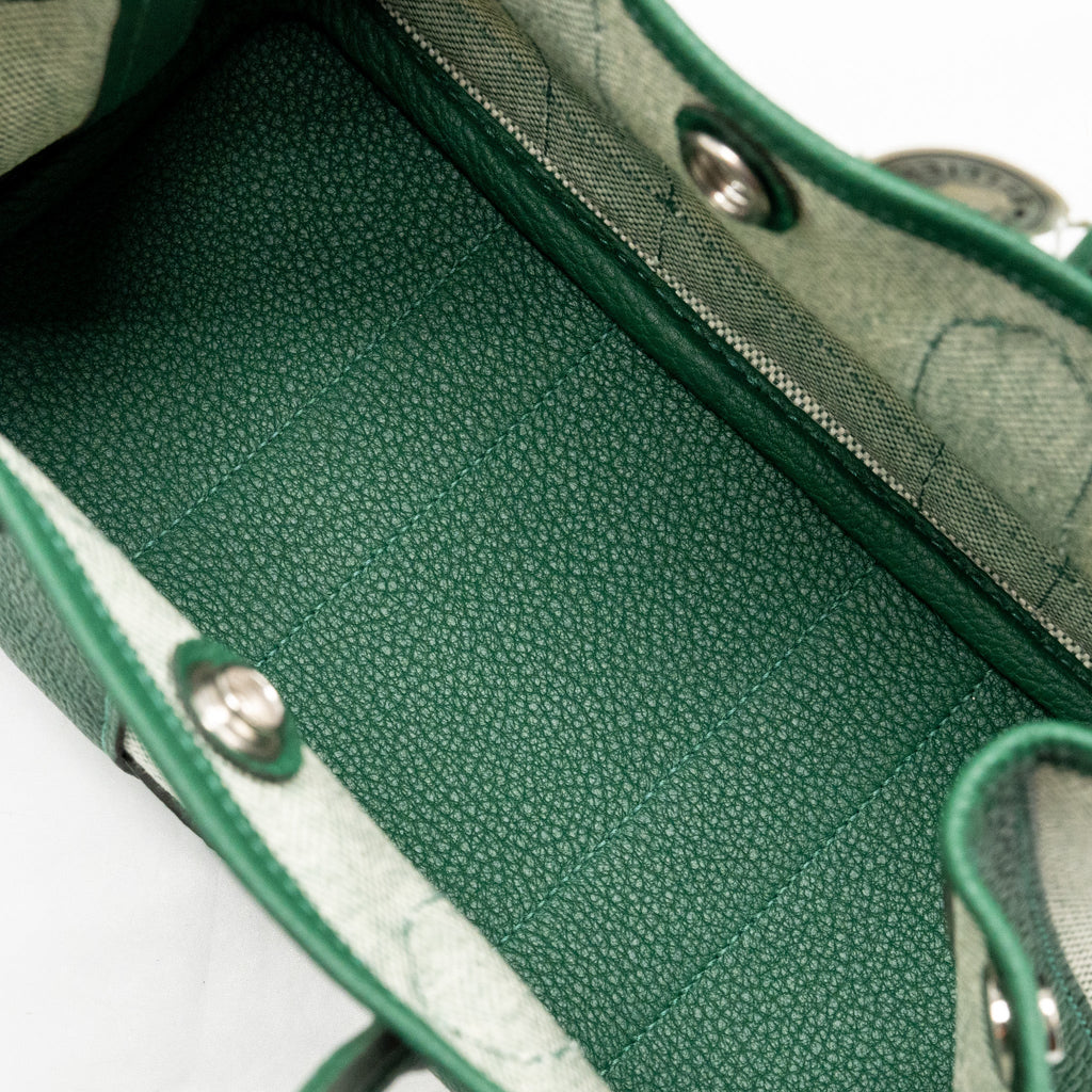 HERMES NEO GARDEN PARTY 23 CANVAS/NEGONDA ECRU/VERT MOYEN SHW