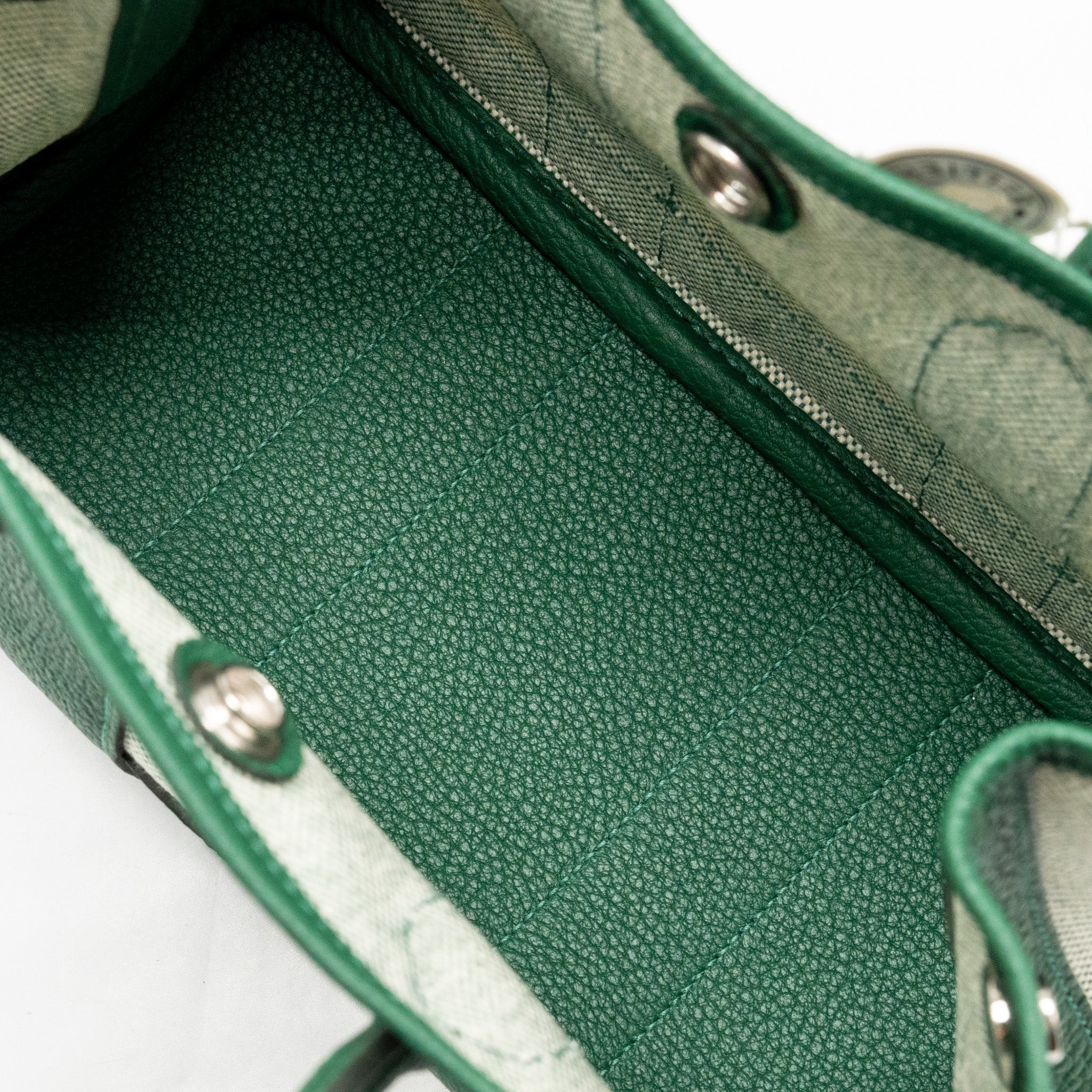 HERMES NEO GARDEN PARTY 23 CANVAS/NEGONDA ECRU/VERT MOYEN SHW