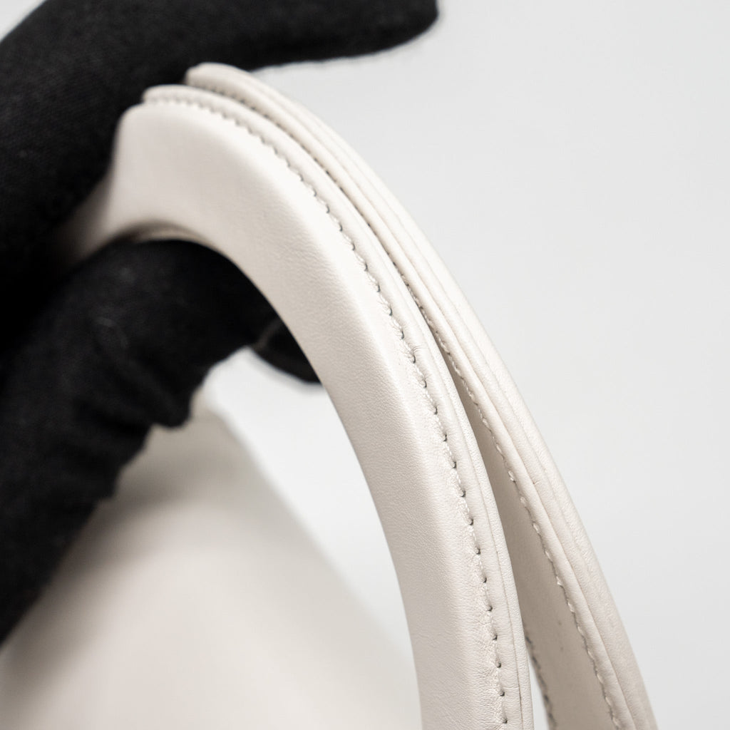 CHANEL 23K MINI KELLY SHOPPING TOTE BAG CALFSKIN WHITE GHW (MICROCHIP)