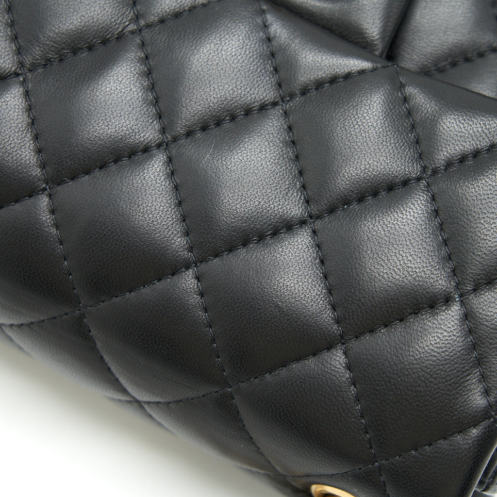 CHANEL MINI SQUARE BLACK LAMBSKIN GHW