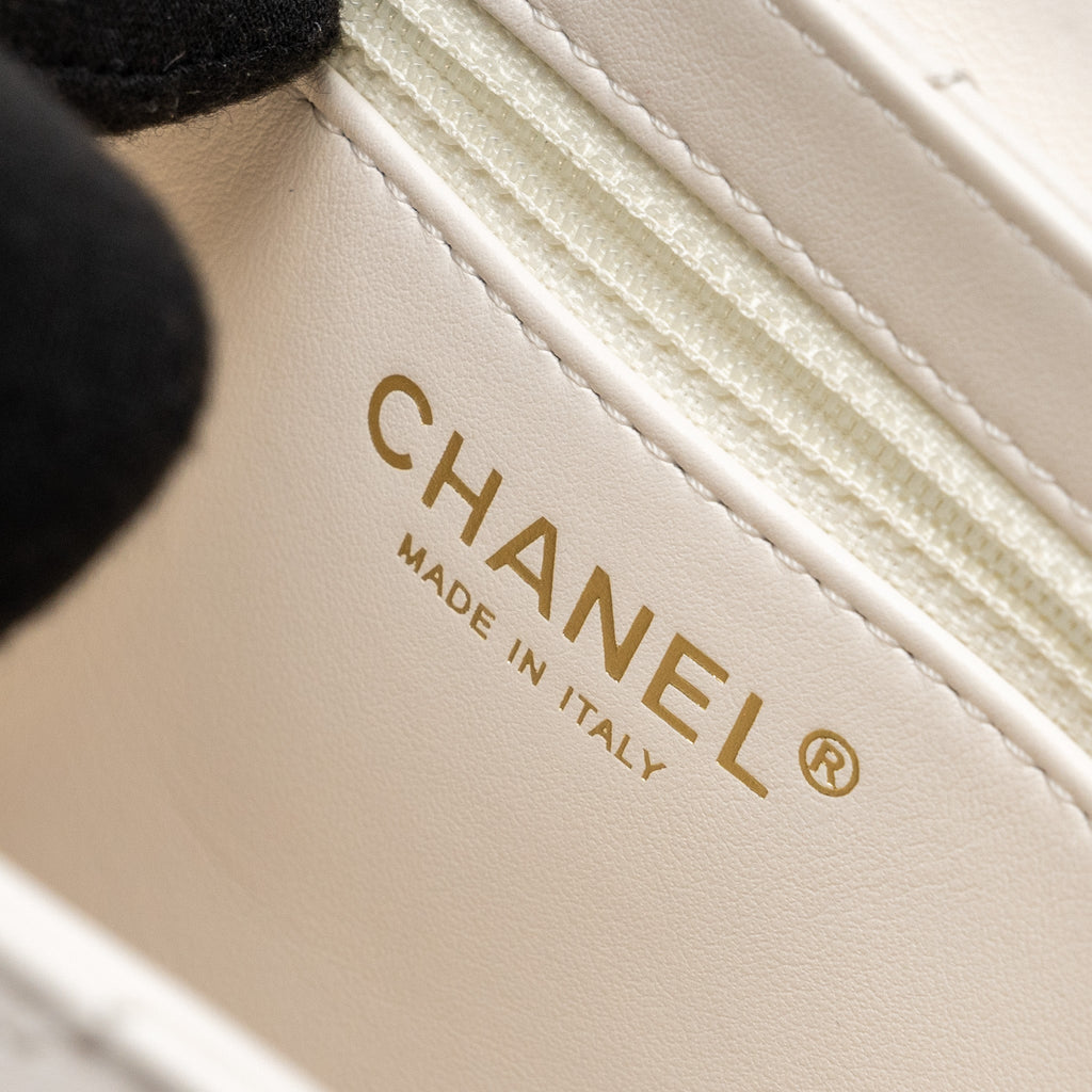 CHANEL 23K MINI KELLY SHOPPING TOTE BAG CALFSKIN WHITE GHW (MICROCHIP)